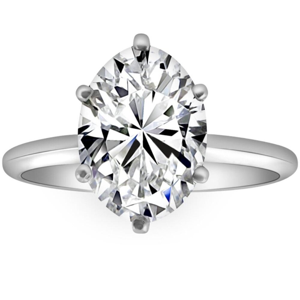 A Rare and Beautiful 2 Carat Certified Oval Lab Grown engagement ring